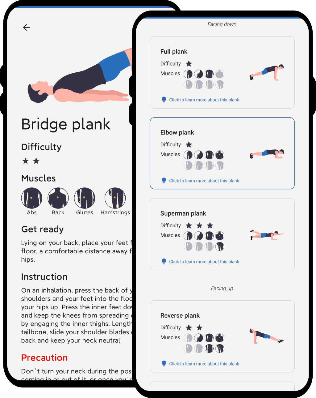 types of plank workout screenshot