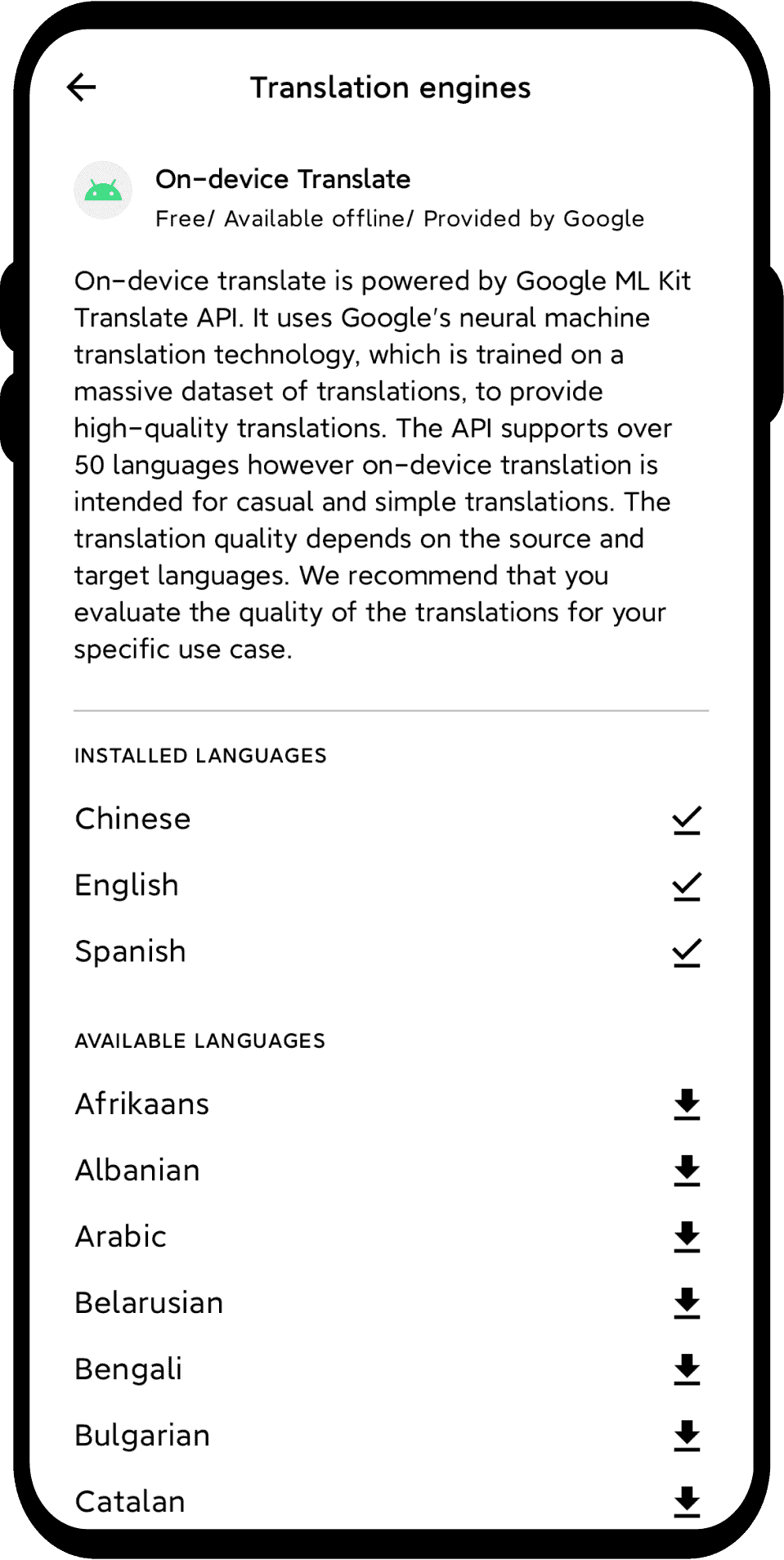 70 languages features screenshots